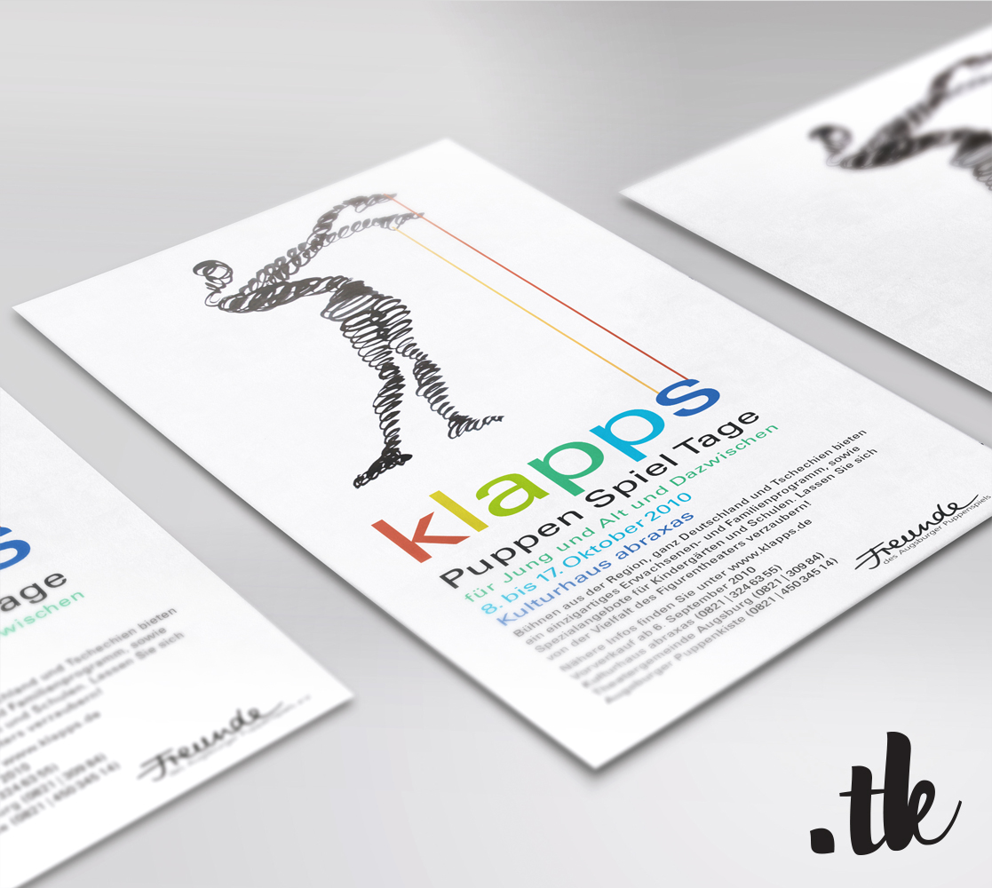 klapps puppenspieltage, Augsburger puppenkiste, flyer, graphic design by tanja kaiser