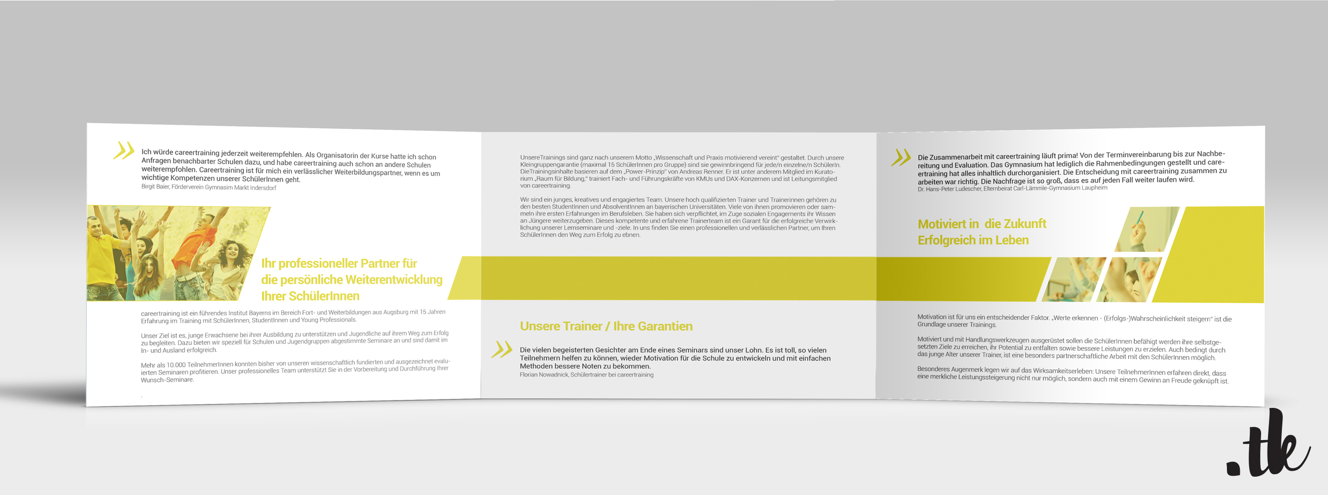 Mock Up Flyer, graphic design for careertraining, corporate design by tanja kaiser