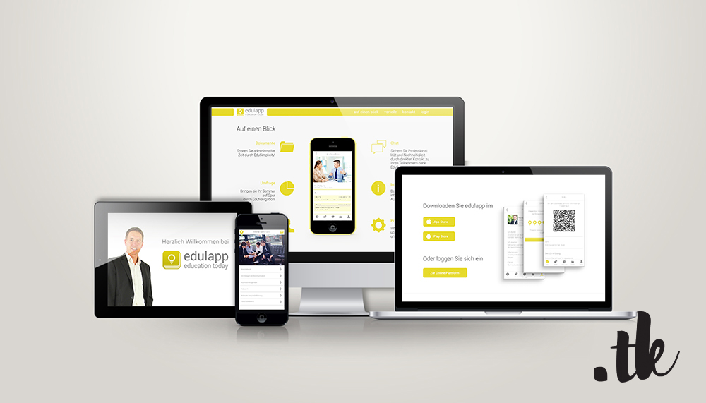 iPad, , iPhone, iMac, and MacBook Pro displaying sample pages of responsive web design and app design