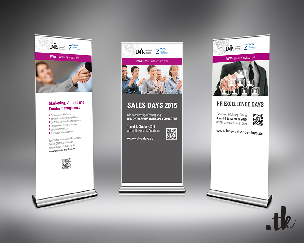 Mock-Up: Roll-Up Design Event Sales Days HR Excellence Days ZWW University of Augsburg